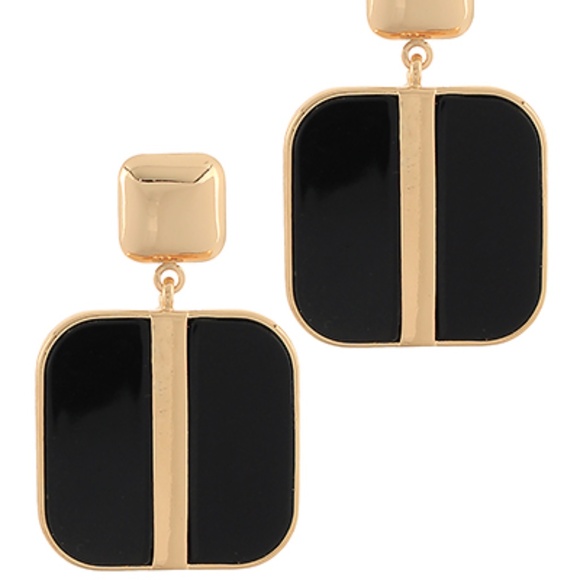 Square with Center Bar Earrings - Picture 2 of 4